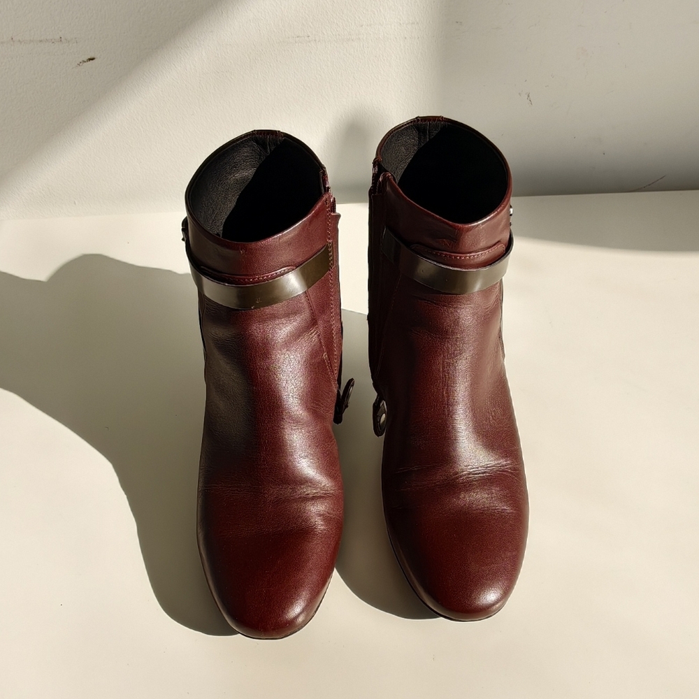 Geox Elegant Marron Leather Ankle Boots - Picture 8 of 8